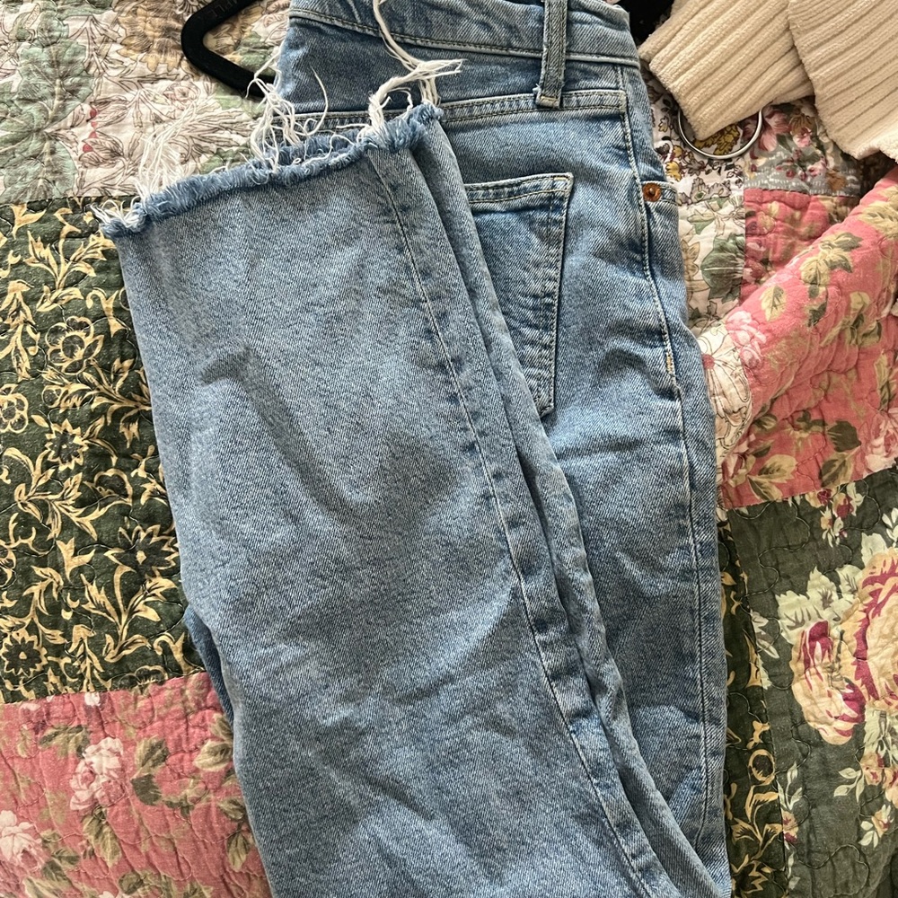 Zara cropped straight leg jeans
